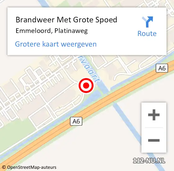 Locatie op kaart van de 112 melding: Brandweer Met Grote Spoed Naar Emmeloord, Platinaweg op 17 december 2024 01:58