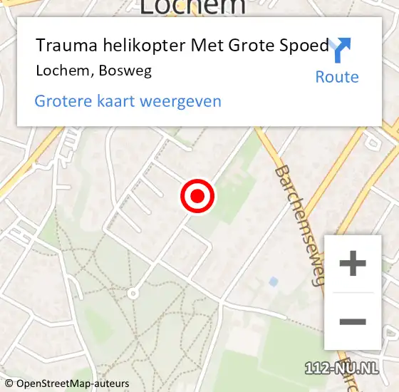 Locatie op kaart van de 112 melding: Trauma helikopter Met Grote Spoed Naar Lochem, Bosweg op 17 december 2024 05:58