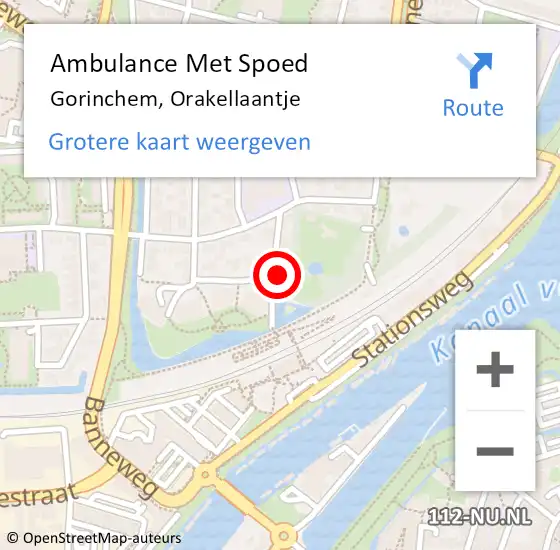 Locatie op kaart van de 112 melding: Ambulance Met Spoed Naar Gorinchem, Orakellaantje op 17 december 2024 06:45