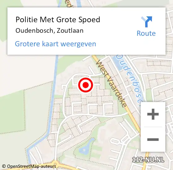 Locatie op kaart van de 112 melding: Politie Met Grote Spoed Naar Oudenbosch, Zoutlaan op 17 december 2024 06:56