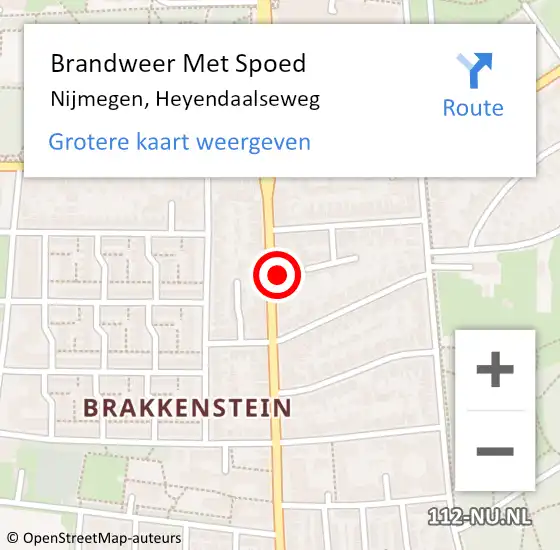 Locatie op kaart van de 112 melding: Brandweer Met Spoed Naar Nijmegen, Heyendaalseweg op 17 december 2024 07:53