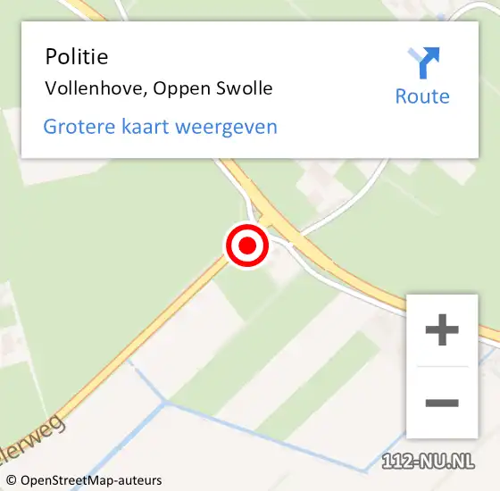 Locatie op kaart van de 112 melding: Politie Vollenhove, Oppen Swolle op 17 december 2024 07:56