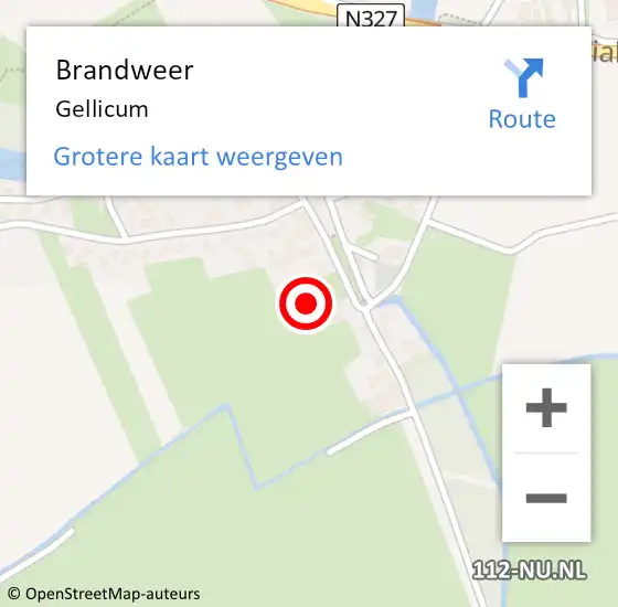 Locatie op kaart van de 112 melding: Brandweer Gellicum op 17 december 2024 08:12