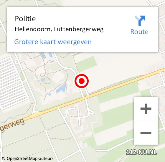 Locatie op kaart van de 112 melding: Politie Hellendoorn, Luttenbergerweg op 17 december 2024 08:24