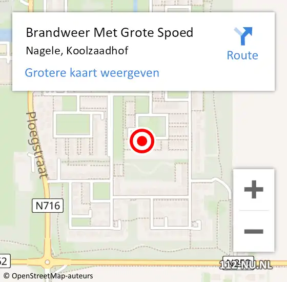 Locatie op kaart van de 112 melding: Brandweer Met Grote Spoed Naar Nagele, Koolzaadhof op 17 december 2024 08:41