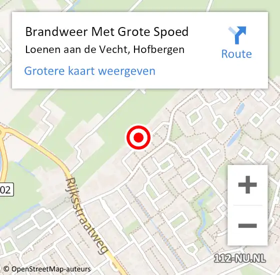 Locatie op kaart van de 112 melding: Brandweer Met Grote Spoed Naar Loenen aan de Vecht, Hofbergen op 17 december 2024 08:53