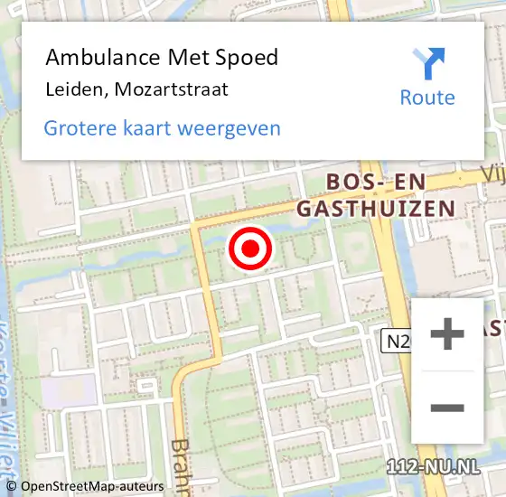 Locatie op kaart van de 112 melding: Ambulance Met Spoed Naar Nieuwerkerk aan den IJssel, Mozartstraat op 17 december 2024 09:24