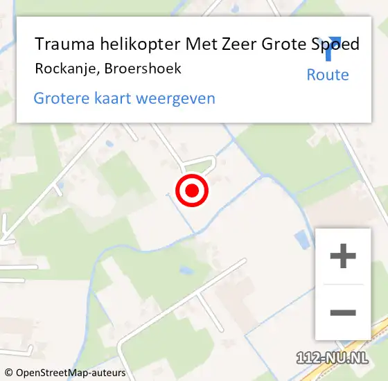 Locatie op kaart van de 112 melding: Trauma helikopter Met Zeer Grote Spoed Naar Rockanje, Broershoek op 17 december 2024 10:45