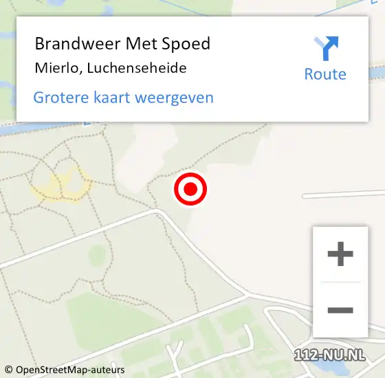 Locatie op kaart van de 112 melding: Brandweer Met Spoed Naar Mierlo, Luchenseheide op 17 december 2024 11:09