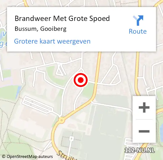 Locatie op kaart van de 112 melding: Brandweer Met Grote Spoed Naar Bussum, Gooiberg op 17 december 2024 11:44