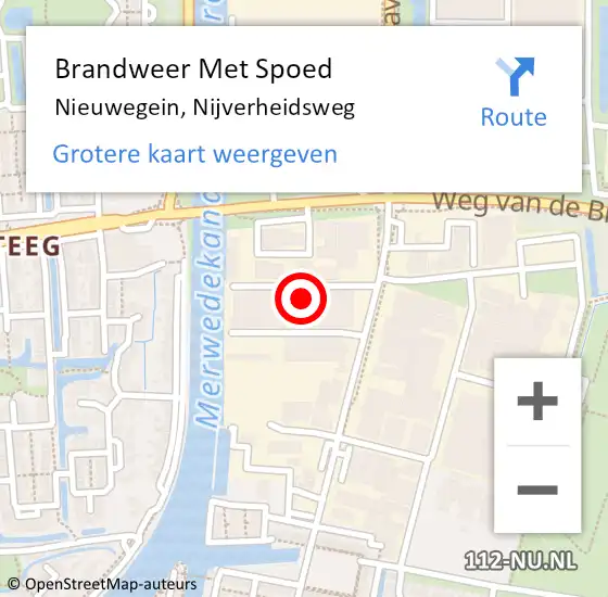 Locatie op kaart van de 112 melding: Brandweer Met Spoed Naar Nieuwegein, Nijverheidsweg op 17 december 2024 13:15