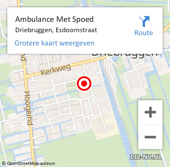 Locatie op kaart van de 112 melding: Ambulance Met Spoed Naar Driebruggen, Esdoornstraat op 17 december 2024 13:21