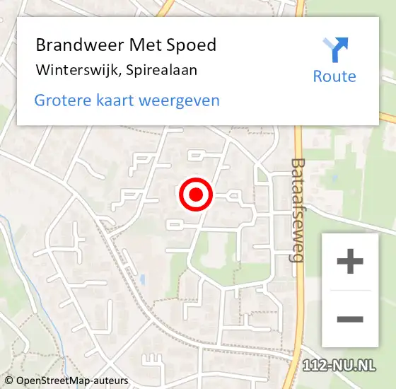 Locatie op kaart van de 112 melding: Brandweer Met Spoed Naar Winterswijk, Spirealaan op 17 december 2024 13:34