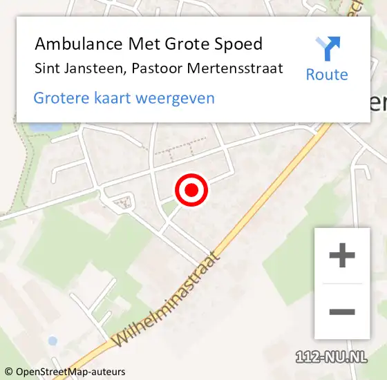 Locatie op kaart van de 112 melding: Ambulance Met Grote Spoed Naar Sint Jansteen, Pastoor Mertensstraat op 30 oktober 2014 17:25