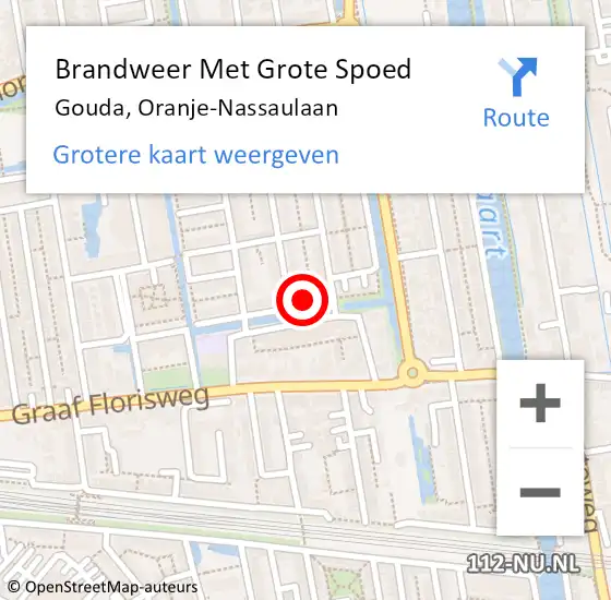 Locatie op kaart van de 112 melding: Brandweer Met Grote Spoed Naar Gouda, Oranje-Nassaulaan op 17 december 2024 15:38