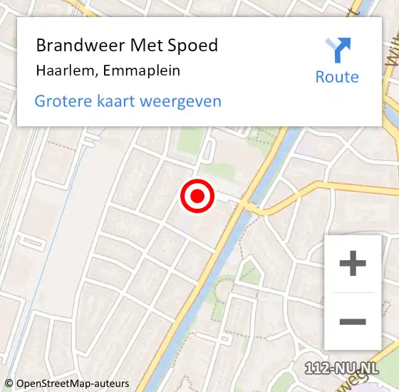 Locatie op kaart van de 112 melding: Brandweer Met Spoed Naar Haarlem, Emmaplein op 17 december 2024 15:40