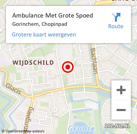 Locatie op kaart van de 112 melding: Ambulance Met Grote Spoed Naar Gorinchem, Chopinpad op 17 december 2024 16:07