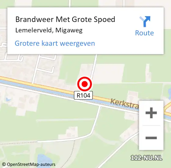 Locatie op kaart van de 112 melding: Brandweer Met Grote Spoed Naar Lemelerveld, Migaweg op 17 december 2024 16:29