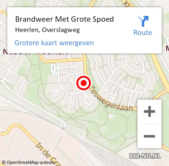 Locatie op kaart van de 112 melding: Brandweer Met Grote Spoed Naar Heerlen, Overslagweg op 17 december 2024 16:31