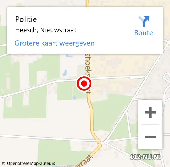 Locatie op kaart van de 112 melding: Politie Heesch, Nieuwstraat op 17 december 2024 16:36