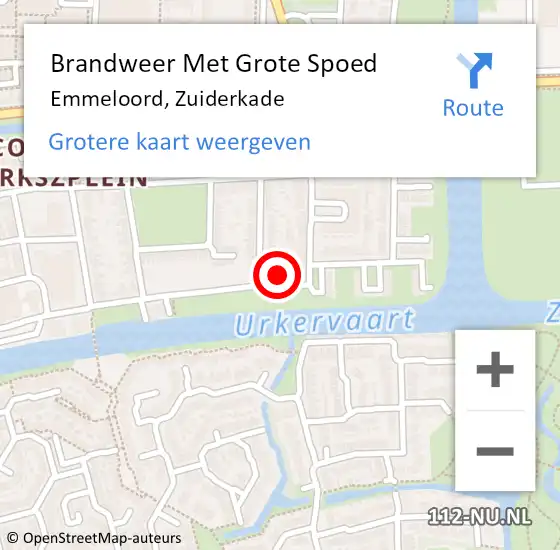 Locatie op kaart van de 112 melding: Brandweer Met Grote Spoed Naar Emmeloord, Zuiderkade op 17 december 2024 16:41