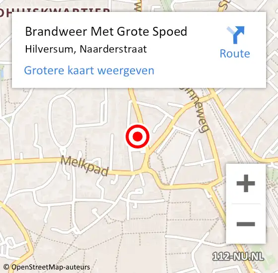 Locatie op kaart van de 112 melding: Brandweer Met Grote Spoed Naar Hilversum, Naarderstraat op 17 december 2024 17:35