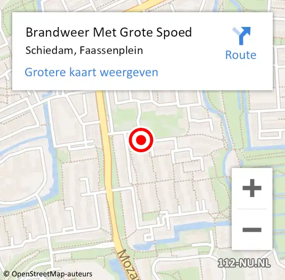 Locatie op kaart van de 112 melding: Brandweer Met Grote Spoed Naar Schiedam, Faassenplein op 17 december 2024 17:36