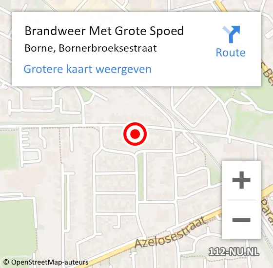 Locatie op kaart van de 112 melding: Brandweer Met Grote Spoed Naar Borne, Bornerbroeksestraat op 17 december 2024 17:56