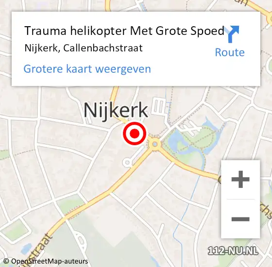 Locatie op kaart van de 112 melding: Trauma helikopter Met Grote Spoed Naar Nijkerk, Callenbachstraat op 17 december 2024 18:24