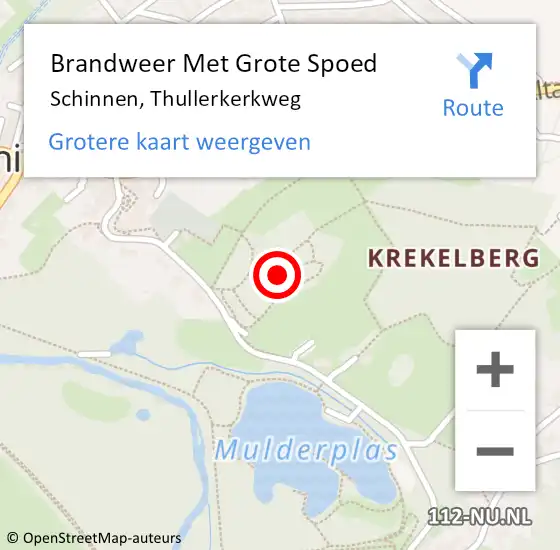 Locatie op kaart van de 112 melding: Brandweer Met Grote Spoed Naar Schinnen, Thullerkerkweg op 17 december 2024 18:35