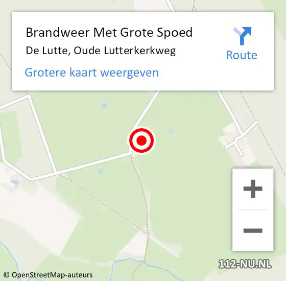 Locatie op kaart van de 112 melding: Brandweer Met Grote Spoed Naar De Lutte, Oude Lutterkerkweg op 17 december 2024 19:01