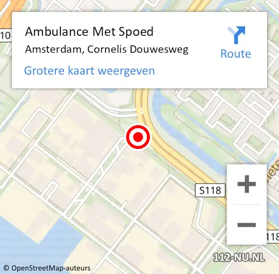 Locatie op kaart van de 112 melding: Ambulance Met Spoed Naar Amsterdam, Cornelis Douwesweg op 17 december 2024 19:04