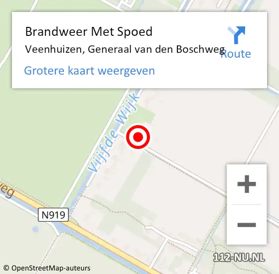 Locatie op kaart van de 112 melding: Brandweer Met Spoed Naar Veenhuizen, Generaal van den Boschweg op 17 december 2024 19:11