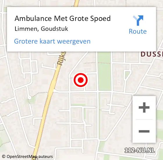 Locatie op kaart van de 112 melding: Ambulance Met Grote Spoed Naar Limmen, Goudstuk op 17 december 2024 19:22