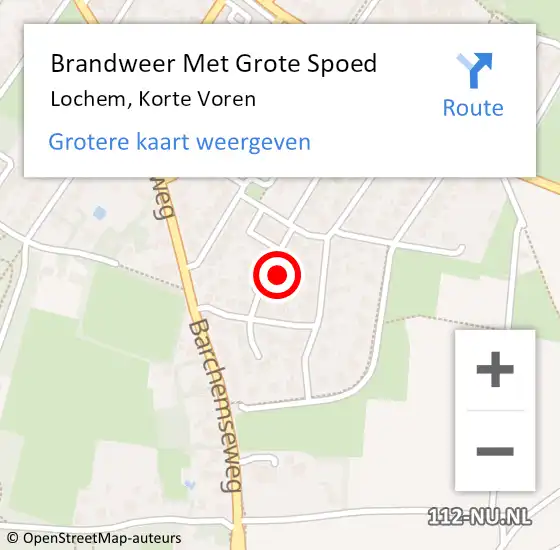 Locatie op kaart van de 112 melding: Brandweer Met Grote Spoed Naar Lochem, Korte Voren op 17 december 2024 19:55