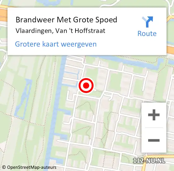 Locatie op kaart van de 112 melding: Brandweer Met Grote Spoed Naar Vlaardingen, Van 't Hoffstraat op 17 december 2024 20:16