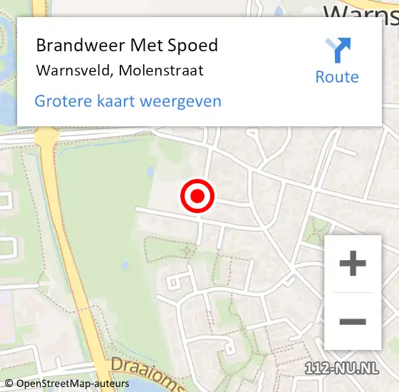 Locatie op kaart van de 112 melding: Brandweer Met Spoed Naar Warnsveld, Molenstraat op 17 december 2024 20:21