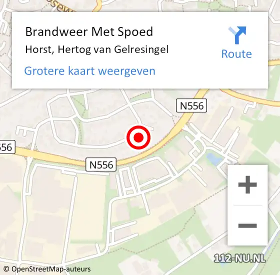 Locatie op kaart van de 112 melding: Brandweer Met Spoed Naar Horst, Hertog van Gelresingel op 17 december 2024 20:46