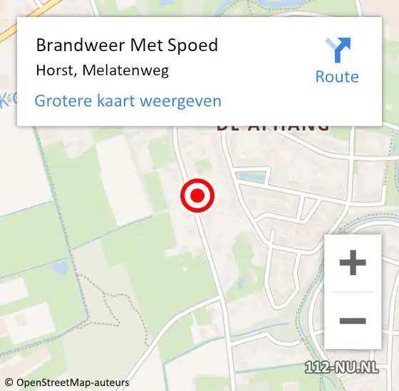 Locatie op kaart van de 112 melding: Brandweer Met Spoed Naar Horst, Melatenweg op 17 december 2024 20:48