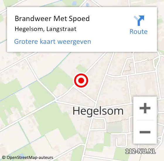 Locatie op kaart van de 112 melding: Brandweer Met Spoed Naar Hegelsom, Langstraat op 17 december 2024 20:50