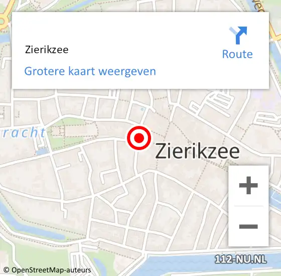 Locatie op kaart van de 112 melding:  Zierikzee op 17 december 2024 20:59