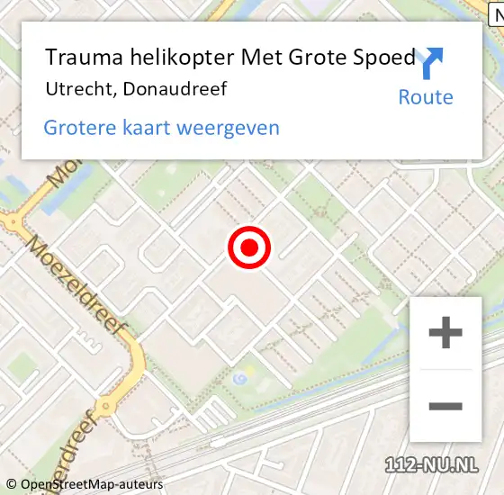 Locatie op kaart van de 112 melding: Trauma helikopter Met Grote Spoed Naar Utrecht, Donaudreef op 17 december 2024 21:29