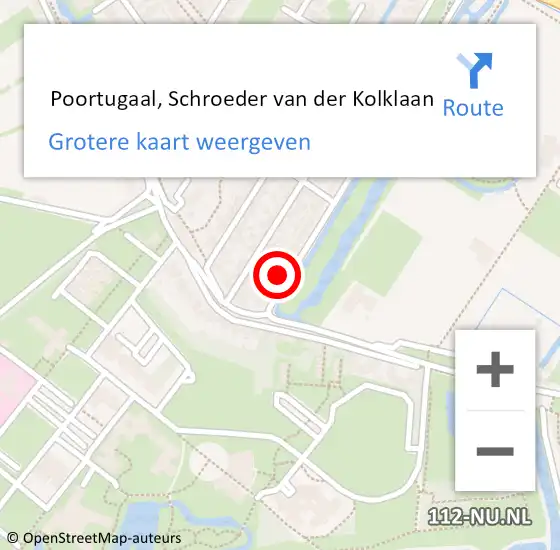 Locatie op kaart van de 112 melding:  Poortugaal, Schroeder van der Kolklaan op 17 december 2024 21:48