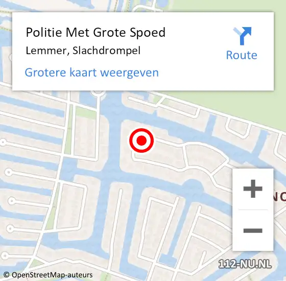 Locatie op kaart van de 112 melding: Politie Met Grote Spoed Naar Lemmer, Slachdrompel op 17 december 2024 22:15