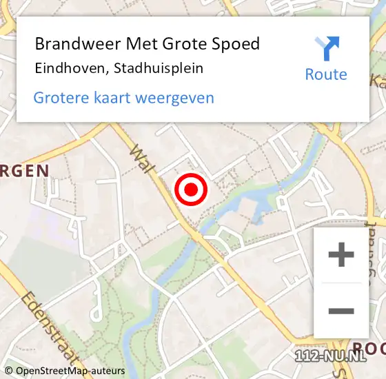 Locatie op kaart van de 112 melding: Brandweer Met Grote Spoed Naar Eindhoven, Stadhuisplein op 17 december 2024 23:02