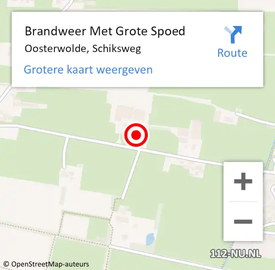 Locatie op kaart van de 112 melding: Brandweer Met Grote Spoed Naar Oosterwolde, Schiksweg op 30 oktober 2014 18:15