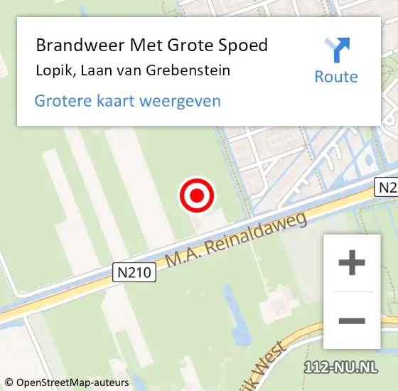 Locatie op kaart van de 112 melding: Brandweer Met Grote Spoed Naar Lopik, Laan van Grebenstein op 17 december 2024 23:10