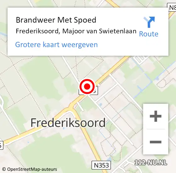 Locatie op kaart van de 112 melding: Brandweer Met Spoed Naar Frederiksoord, Majoor van Swietenlaan op 17 december 2024 23:49