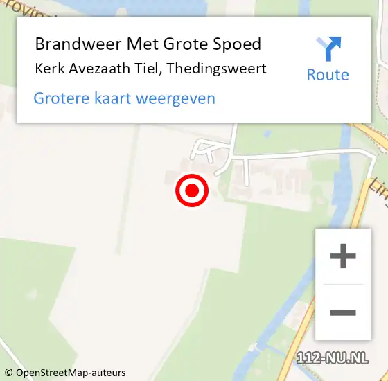 Locatie op kaart van de 112 melding: Brandweer Met Grote Spoed Naar Kerk Avezaath Tiel, Thedingsweert op 30 oktober 2014 18:17