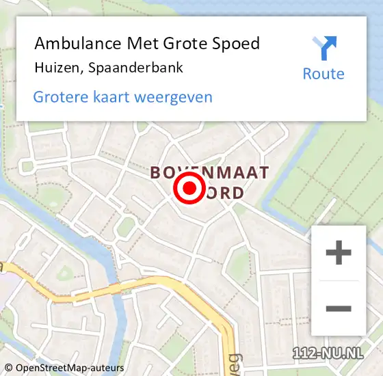 Locatie op kaart van de 112 melding: Ambulance Met Grote Spoed Naar Huizen, Spaanderbank op 30 oktober 2014 18:20